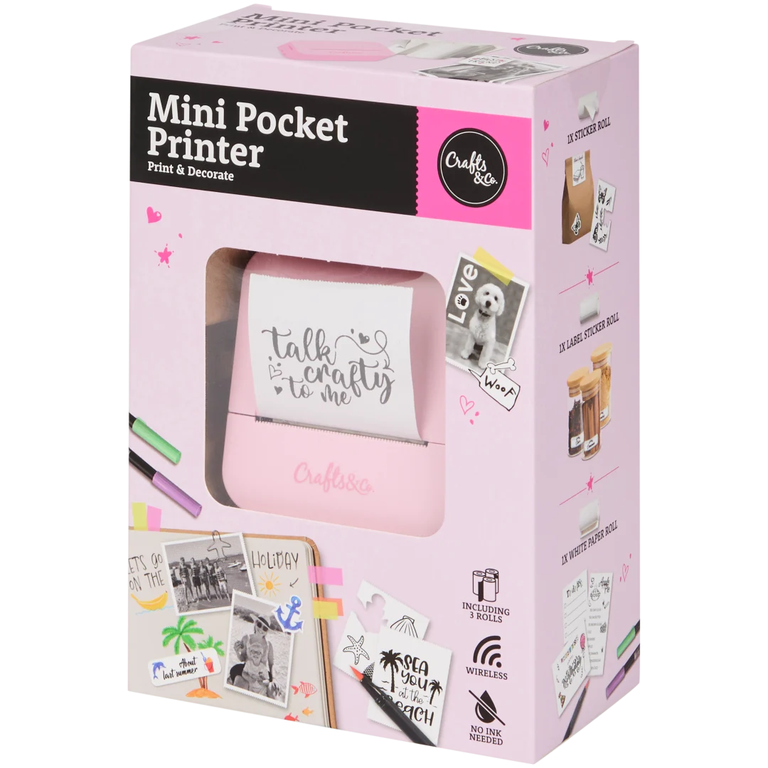 Crafts & Co pocket printer Incl. 3 rollen | diverse kleuren