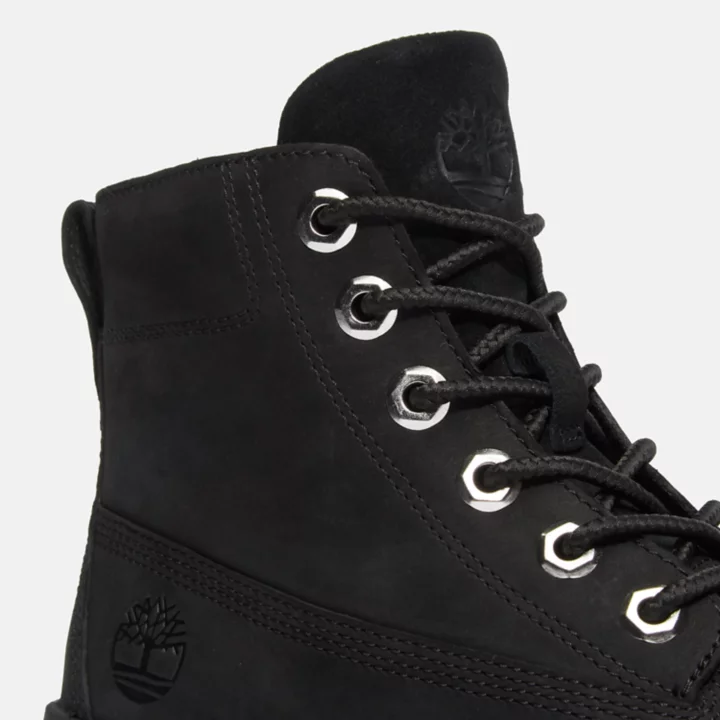 Bota feminina Greyfield em couro preto.