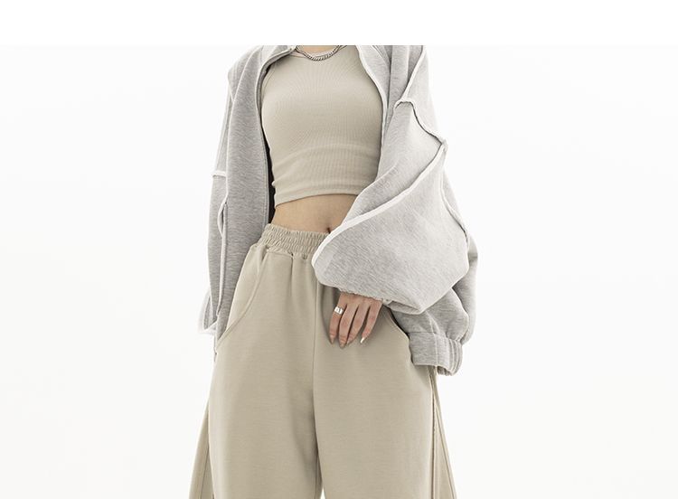 Rustie - Elastische taille, effen, wijde joggingbroek