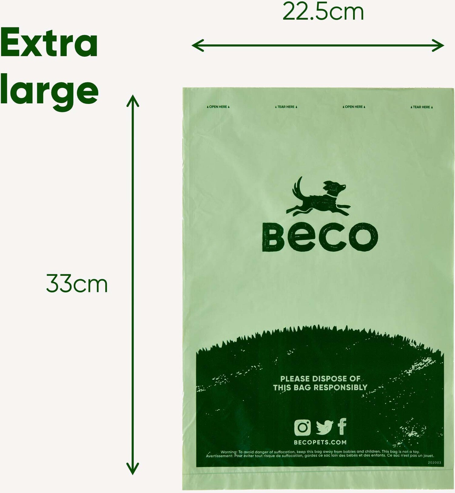 Beco poepzakjes groen 18 x 15 stuks