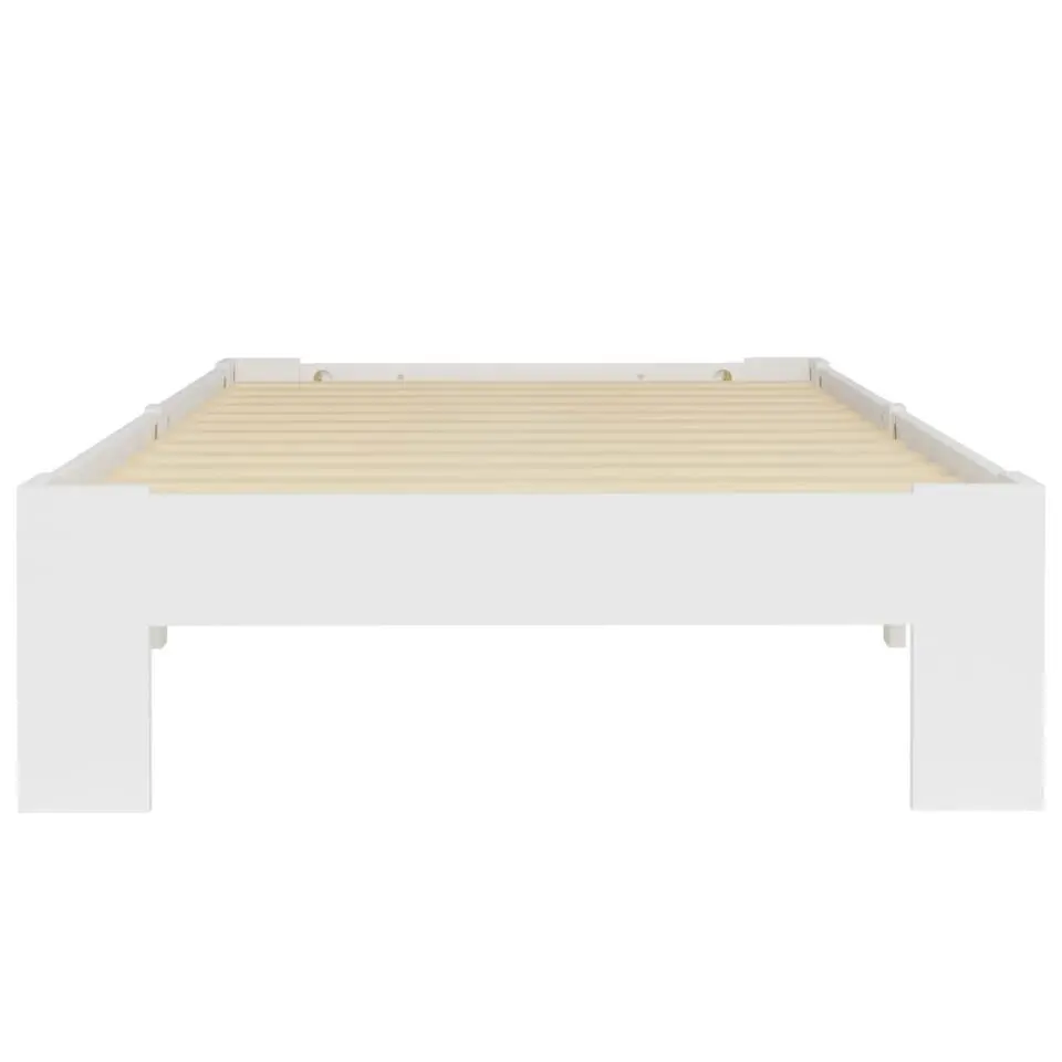 vidaXL - Bed frame met lattenbodem - Wit - Massief grenenhout - 90x200 cm