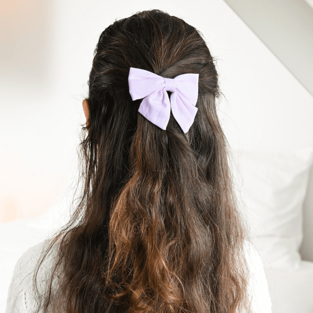Barrette Noeud Papillon Oxford Rose