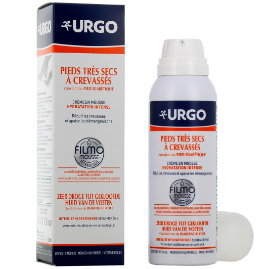 Urgo crème mousse hydratation intense : pieds très secs, crevasses
