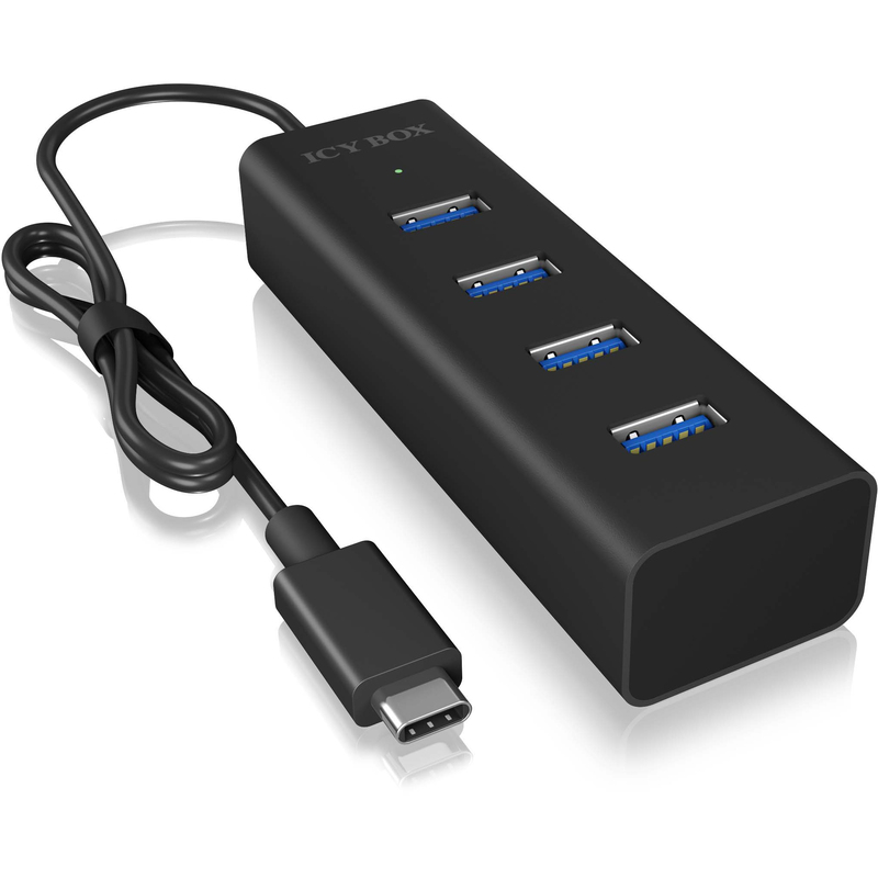 Icy Box USB-C Hub IB-HUB1409-C3, 4x USB-A, 4 Port, 0.4 m
