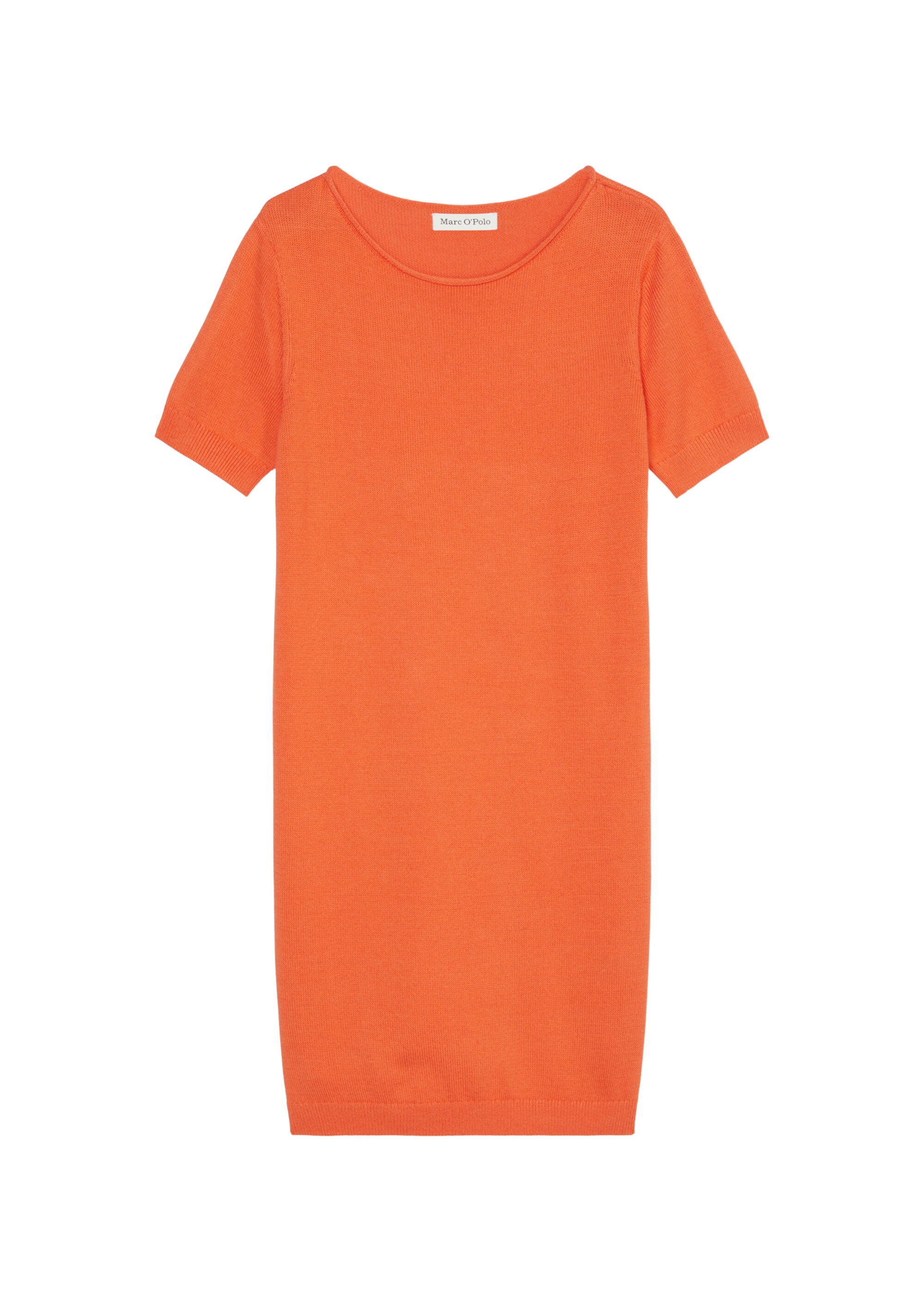 Kurzarm-Strickkleid relaxedaus Baumwolle-Viskose-Leinen-Mix