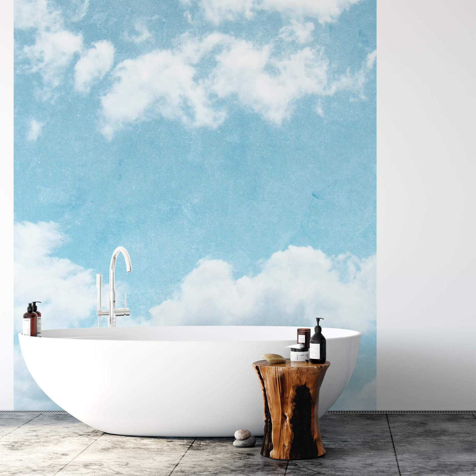 Fototapete DESIGNWALLS 2.0 - blau-weiß - Himmel - 2,6 Meter