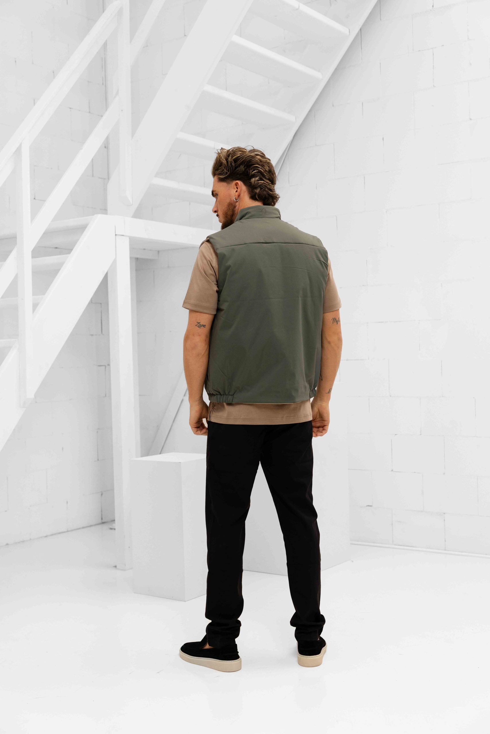 Cou7ure Essentials Reversible Reflection Bodywarmer Heren Groen/Beige