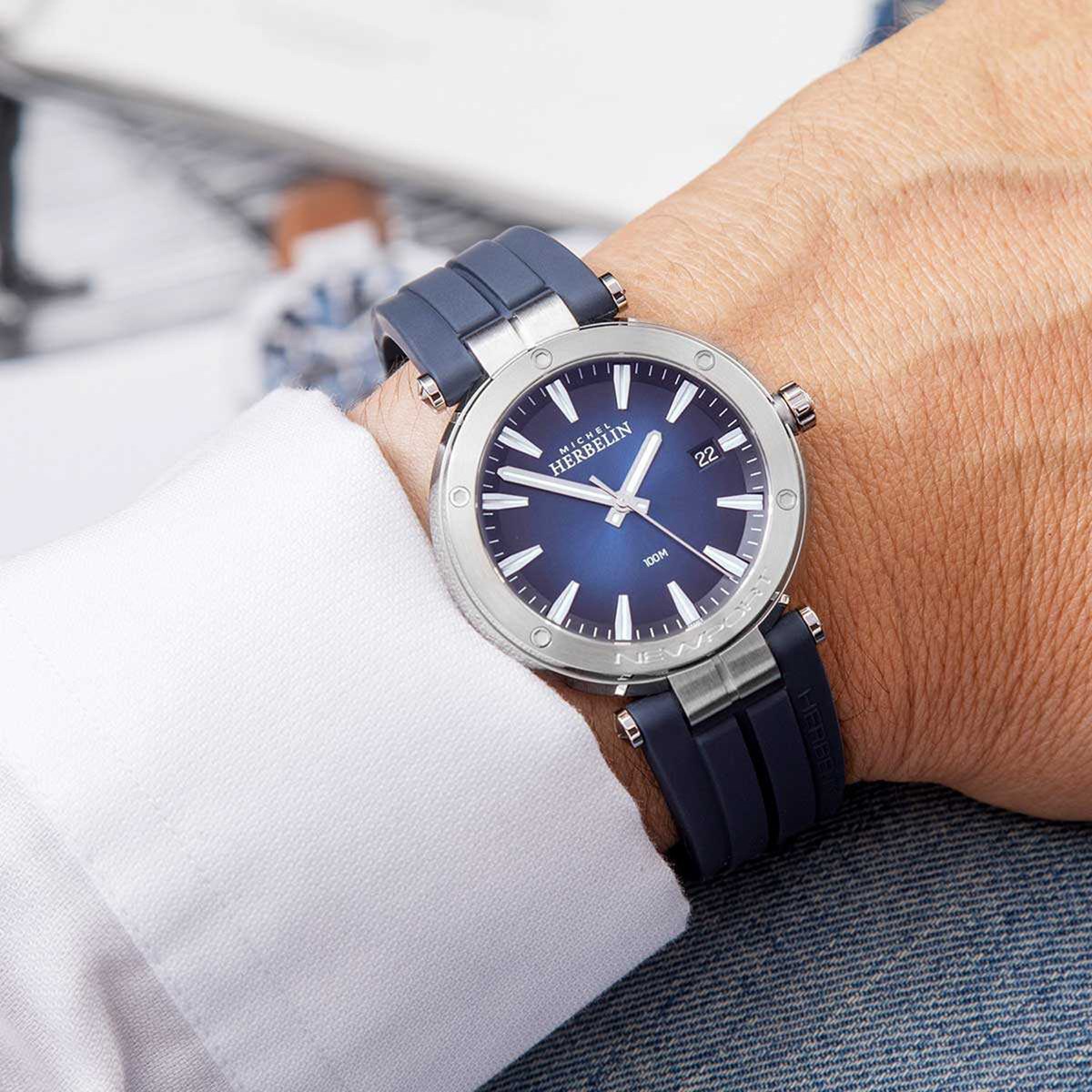 Montre Herbelin Newport silicone bleu