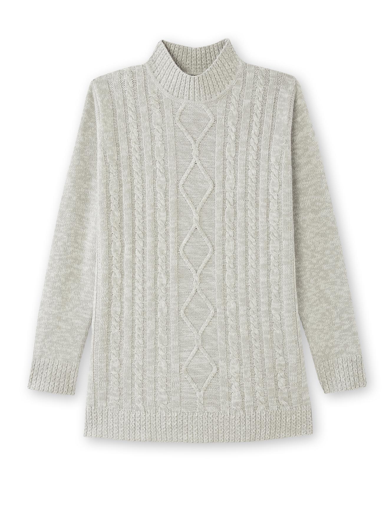 Pull col montant maille torsadée