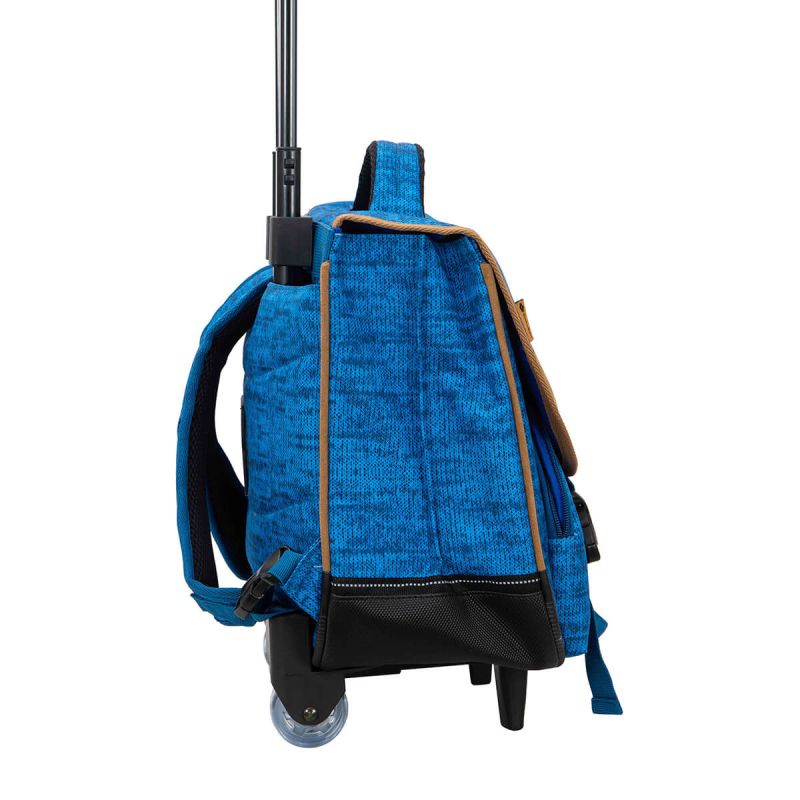 Cartable à roulettes scolaire Basic boy 41 cm Bleu