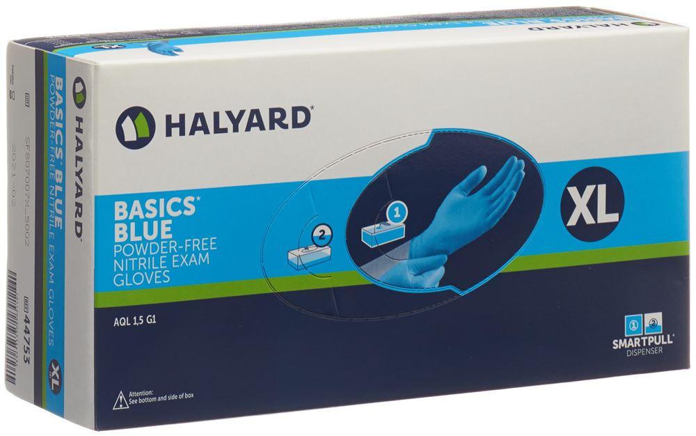 Halyard Untersuchungshandschuhe<br>170 Stück, XL, Nitril Basic blau