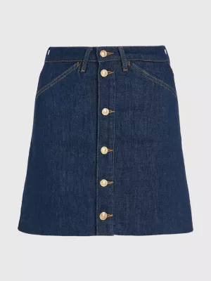 Minissaia jeans de cintura alta