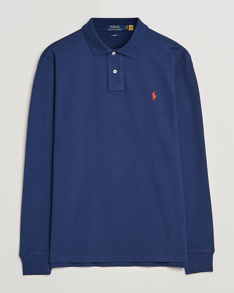 Polo Ralph Lauren Slim Fit Long Sleeve Polo Newport Navy