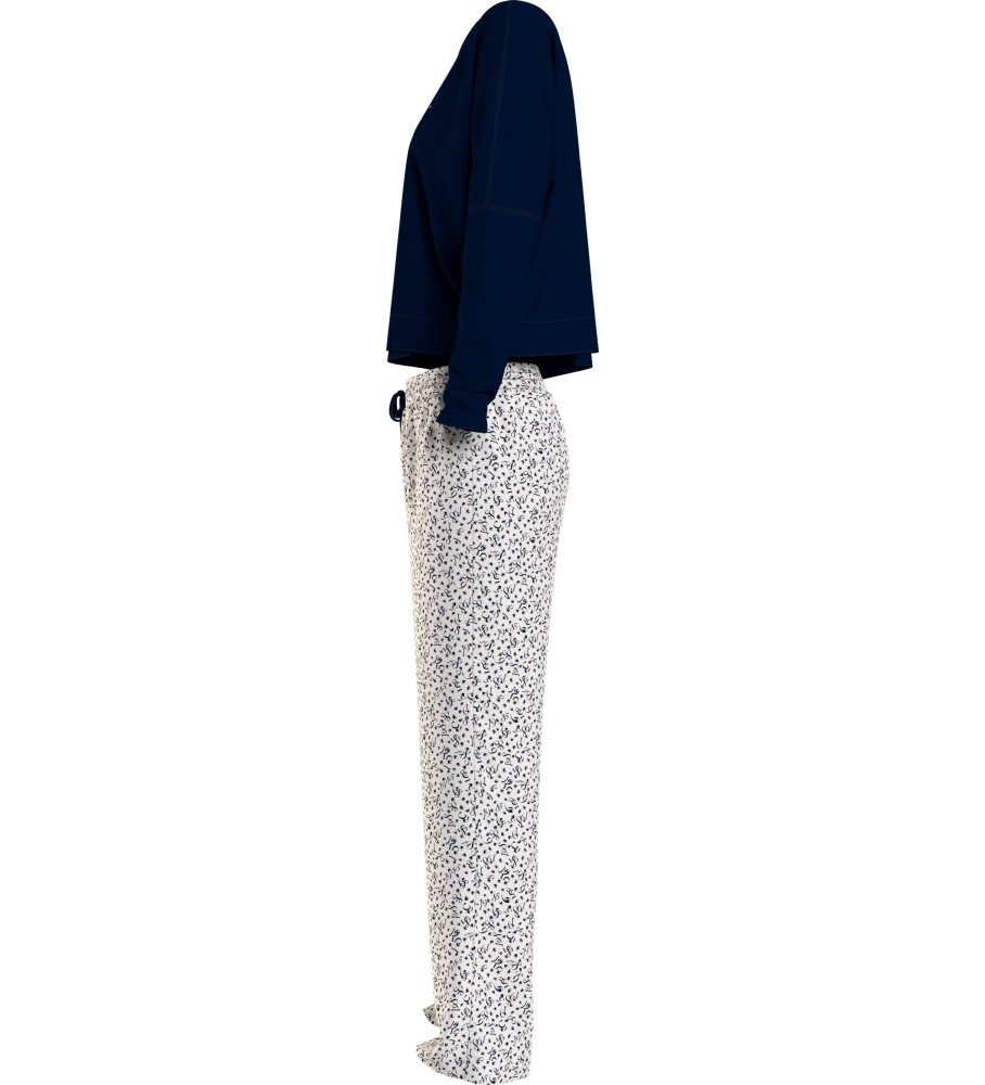 Pijama Tommy Hilfiger Original de Manga Comprida Azul Marinho