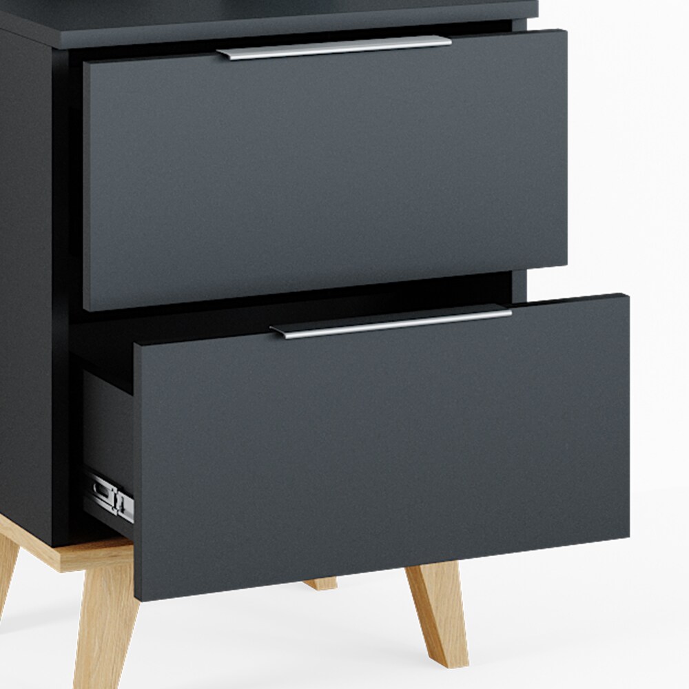 Vicco Kommode Wohnzimmerschrank Anrichte Neptune Anthrazit/Buche Schublade 46 cm