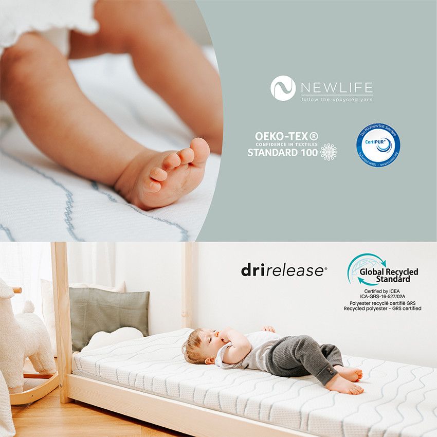 Matelas ergonomique anti tête plate Cosy'Lite 60 x 120 cm - Ecru