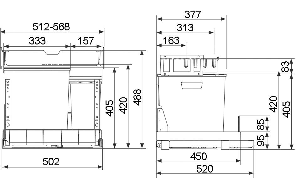 EURO BOXX 55/60-R<br>Organisierte Abfall Entsorgung