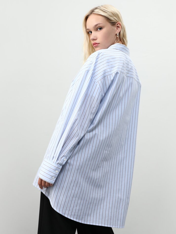 Camisa de manga comprida oversized - Listrada