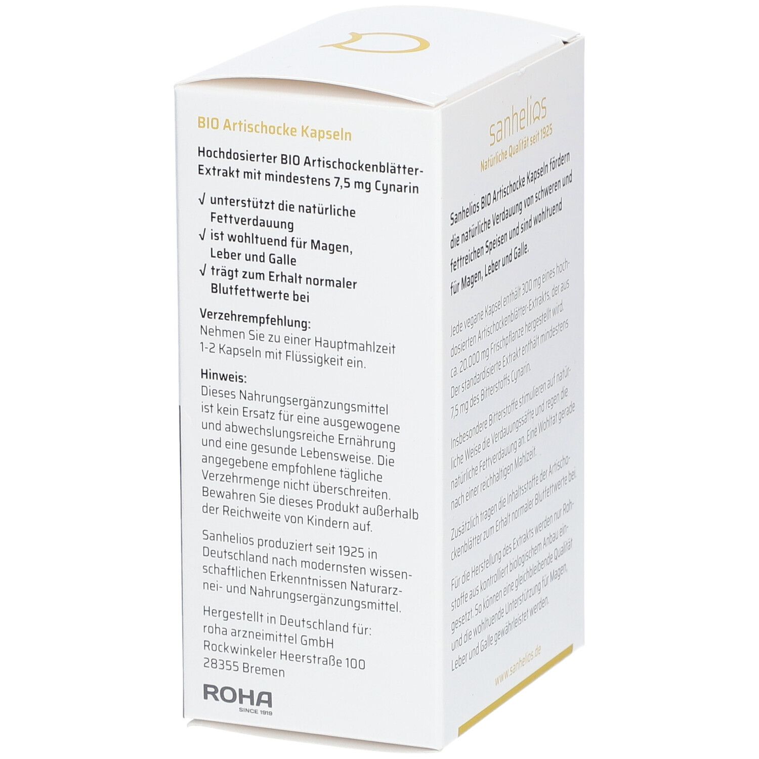 Sanhelios® BIO Artischocke-Kapseln