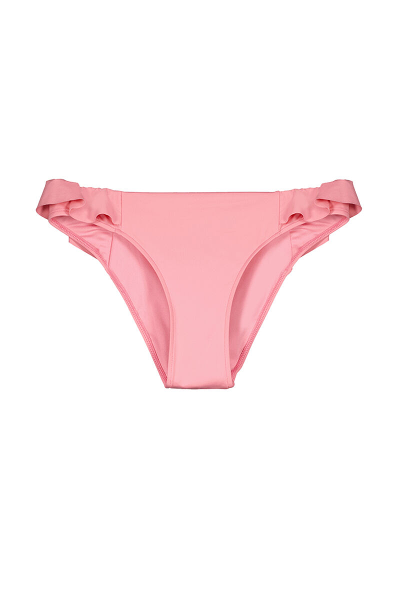 Calcinha de biquíni clássica rosa com babados - rosa