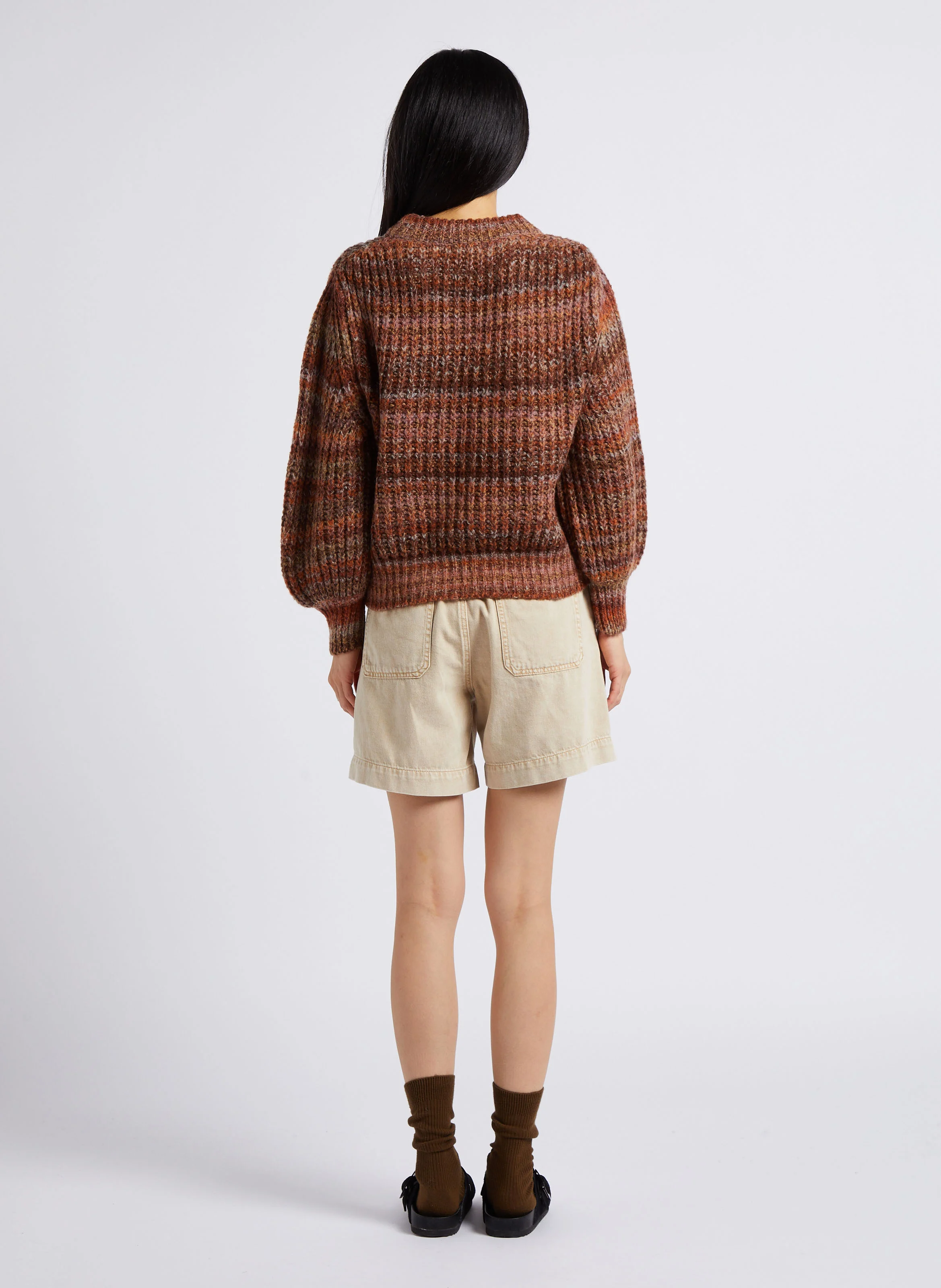 DINA - Pull col rond| Marron