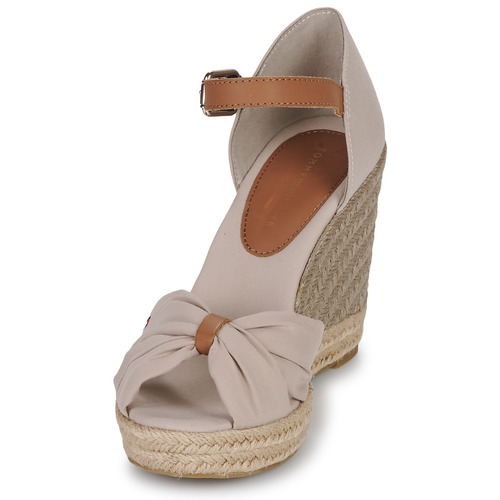 Tommy Hilfiger - BASIC OPEN TOE HIGH WEDGE - Beige