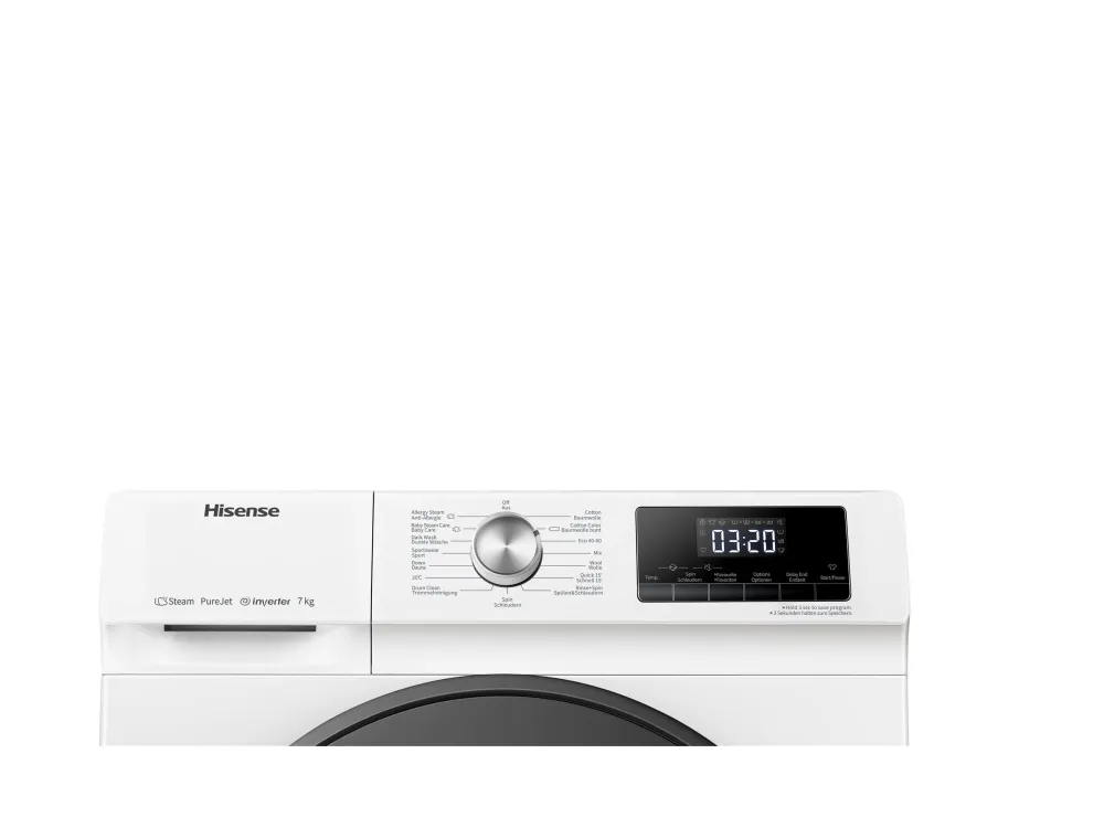 Hisense WFQA7014EVJM - Vaskemaskine - bredde: 60 cm - dybde: 54 cm - højde: 85 cm - frontbetjening - 7 kg - 1400 rpm