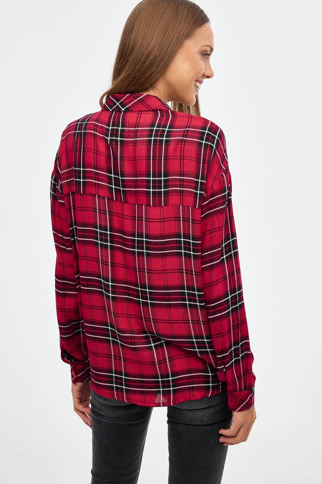 Camisa xadrez de manga comprida