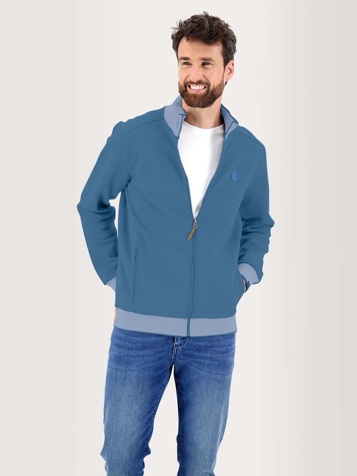 Gilet Zippé Homme Confort Bleu Clair
