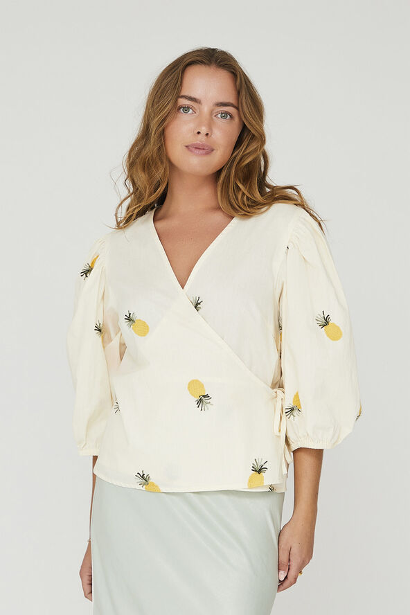 A-VIEW Rebekka fruit blouse Sand/yellow