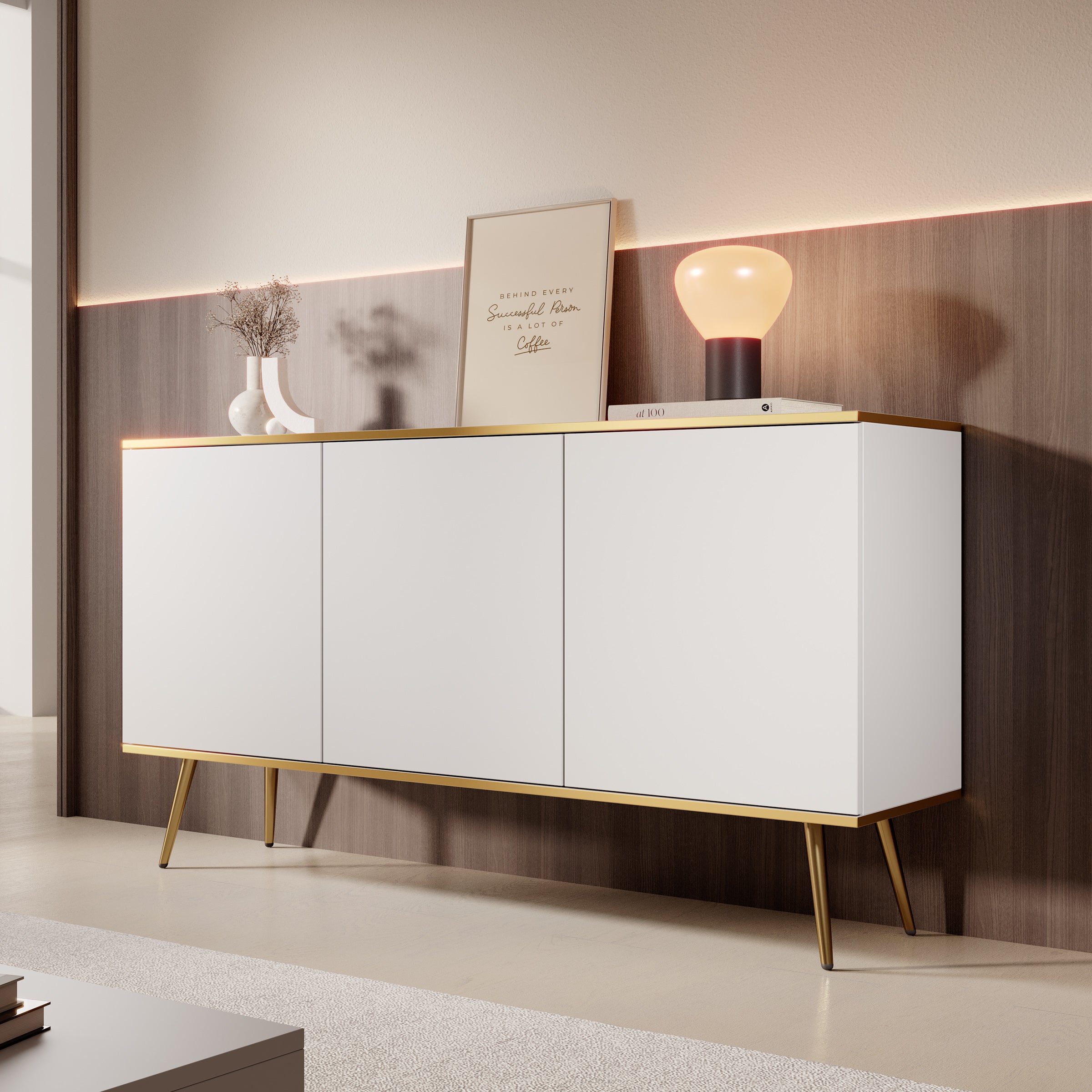 Orleans - Dressoir - Wit - 160x39x85 cm
