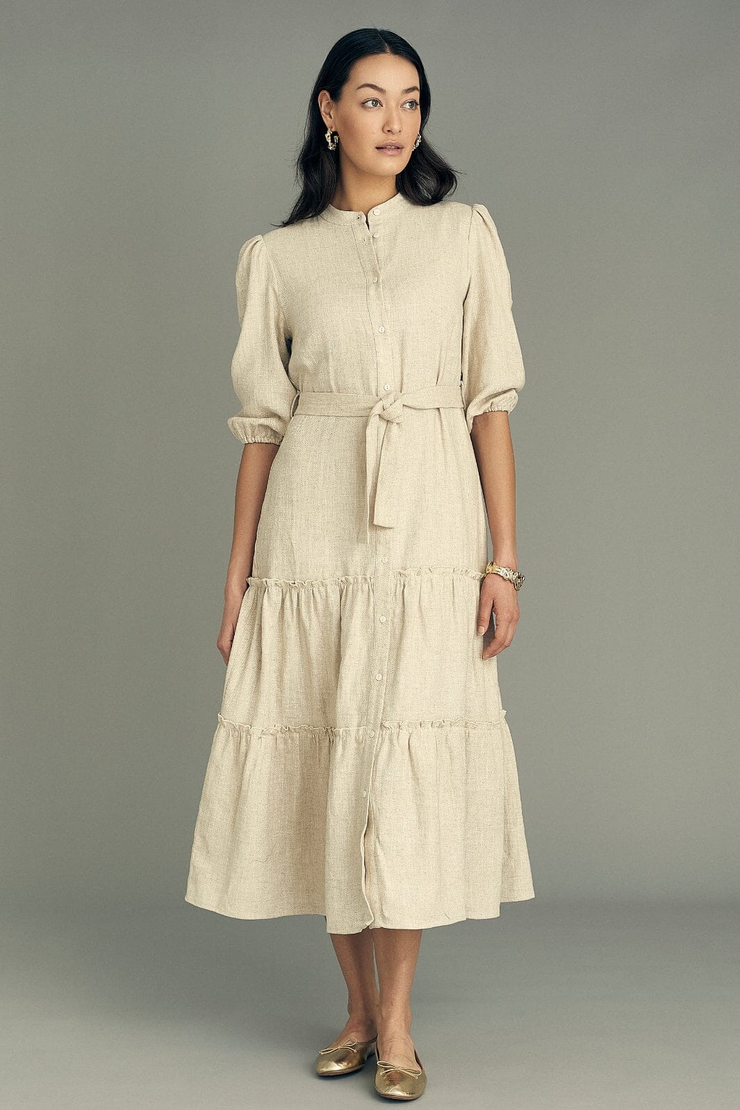 A-View Linen Long Dress