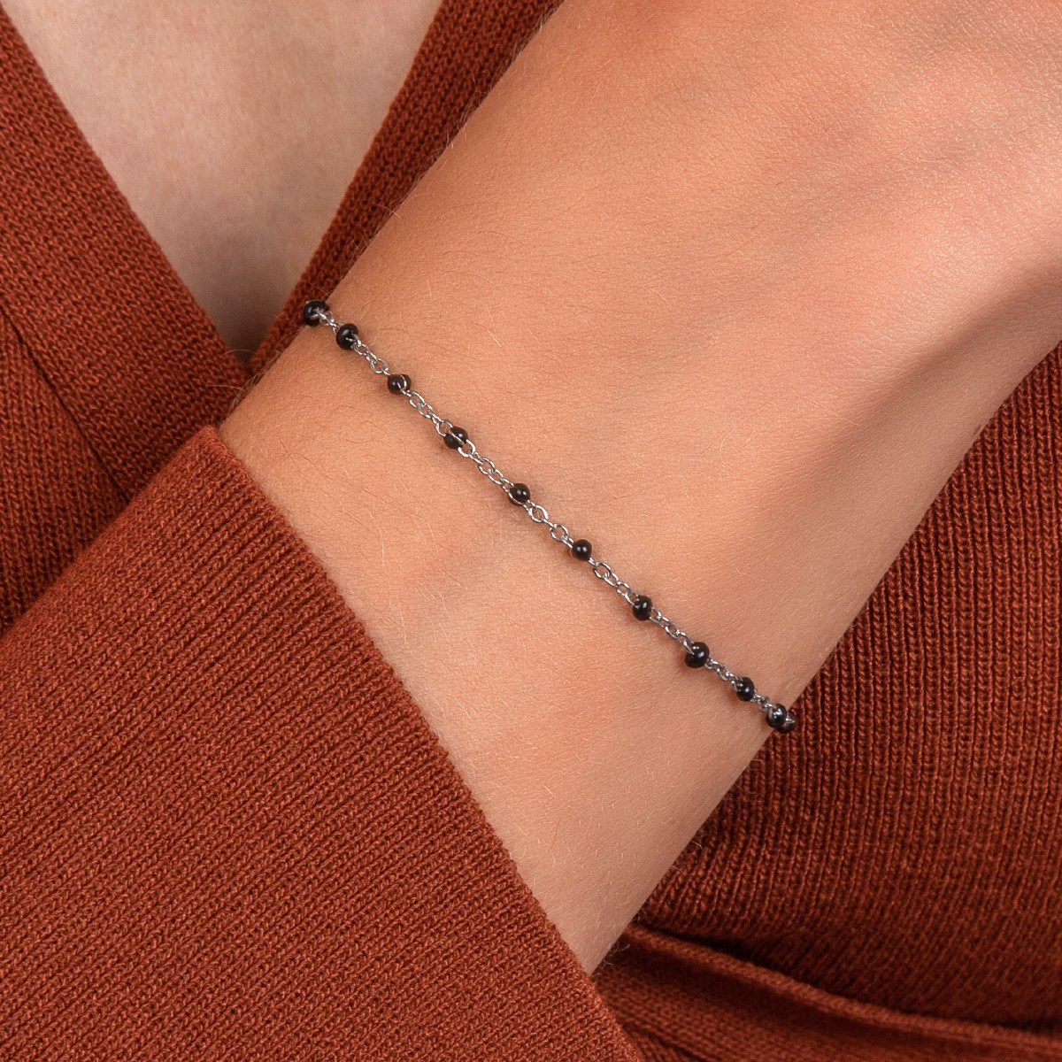 Bracelet perles noires SC Crystal