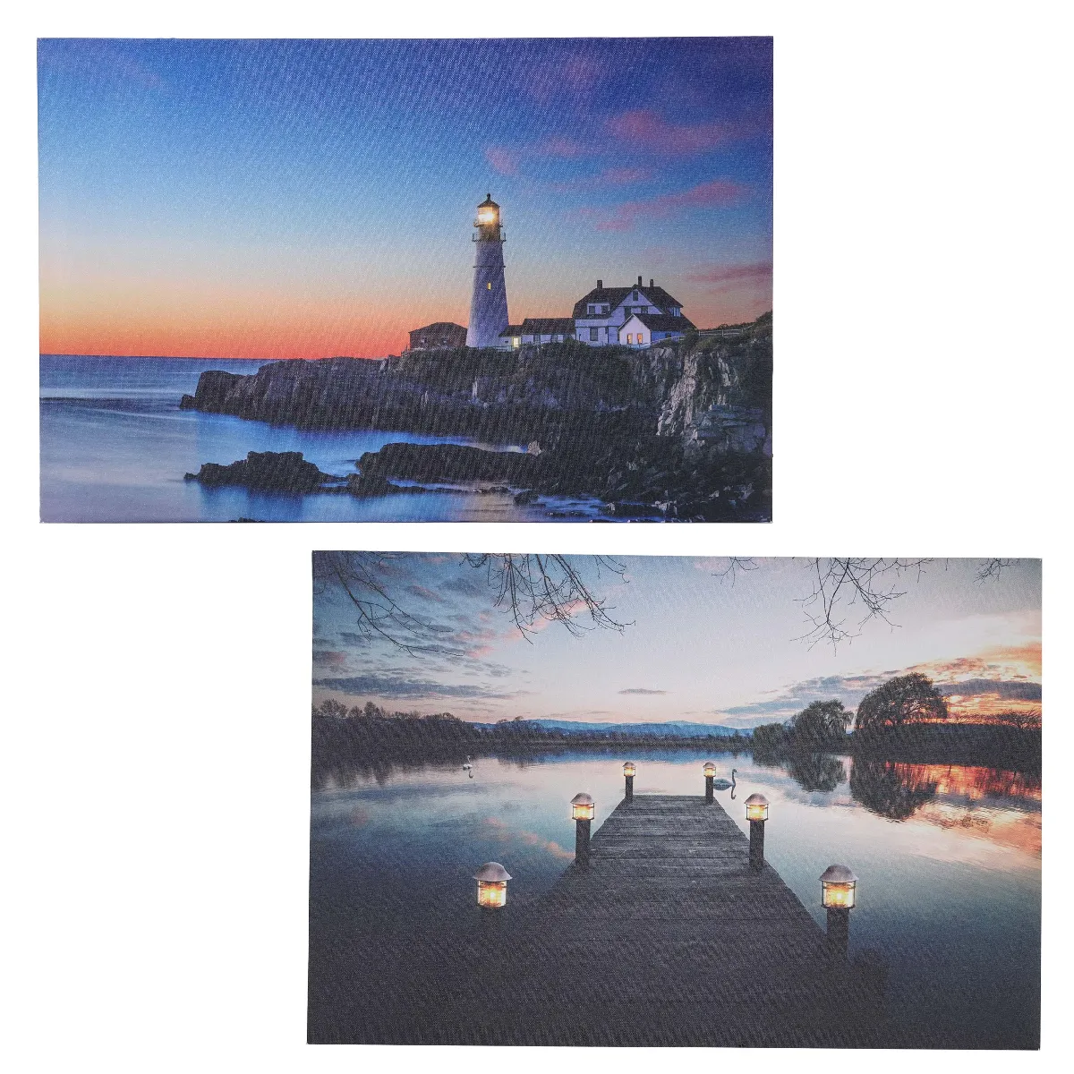 Decoshop26 Lot de 2 tableaux LED 40x60 cm