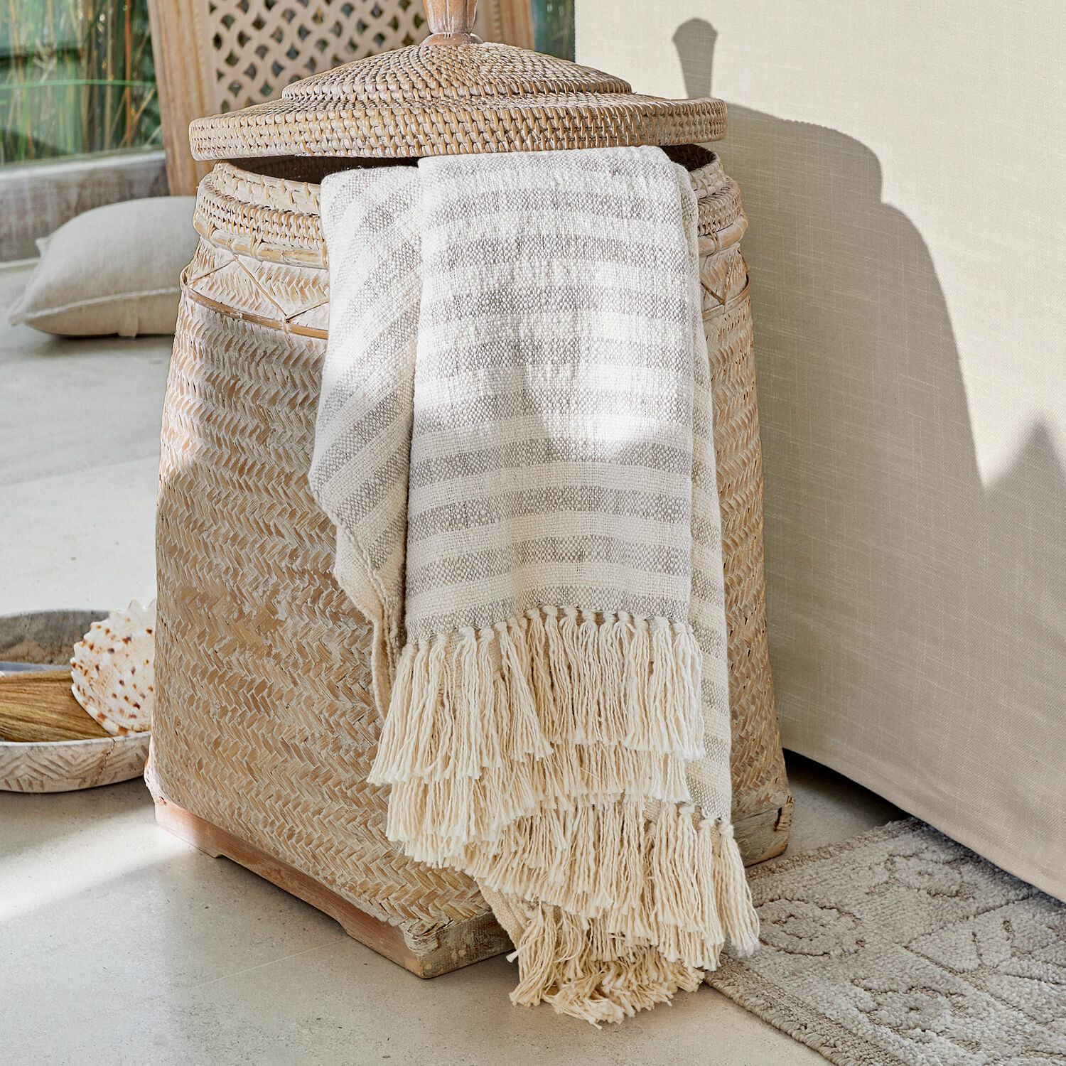 Plaid Marpent creme/grau