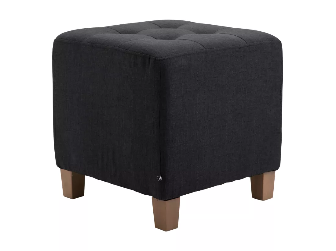 Tabouret - Tissu & Bois - Noir - Pharao