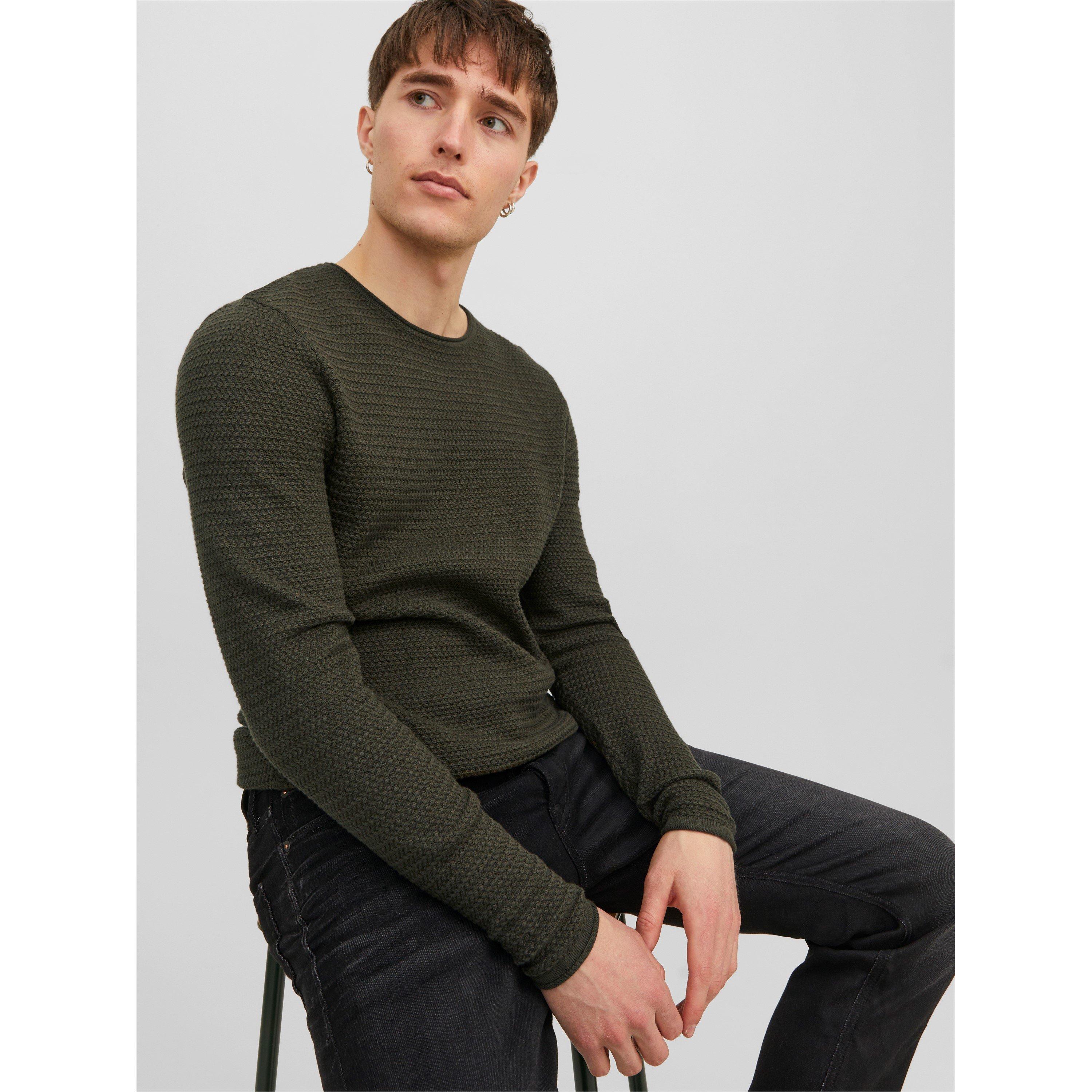 Jack and Jones Textured Crew Jumper Mens