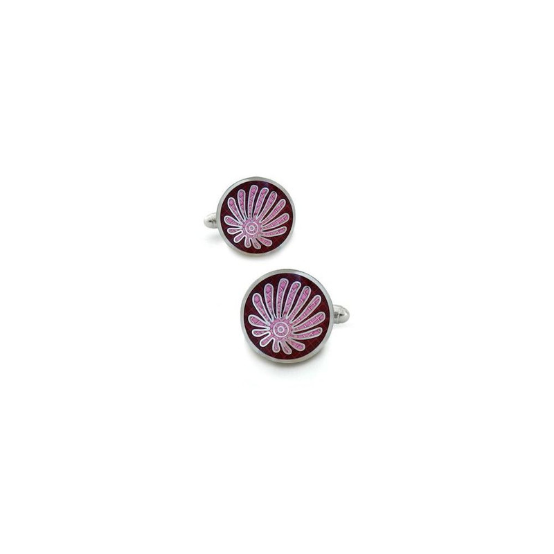 Boutons de manchette, Pasadena rose. Emaillé