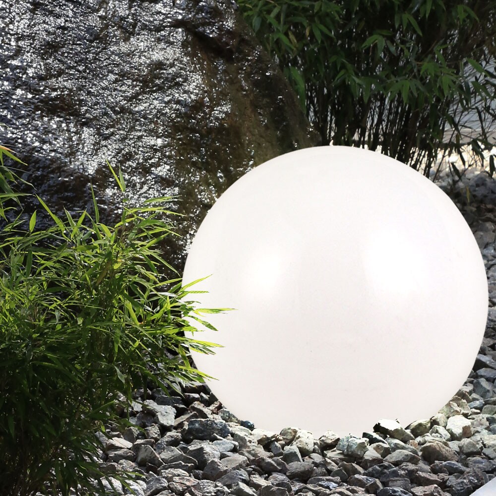 LED Solarleuchte, Kugel, weiß, D 30 cm