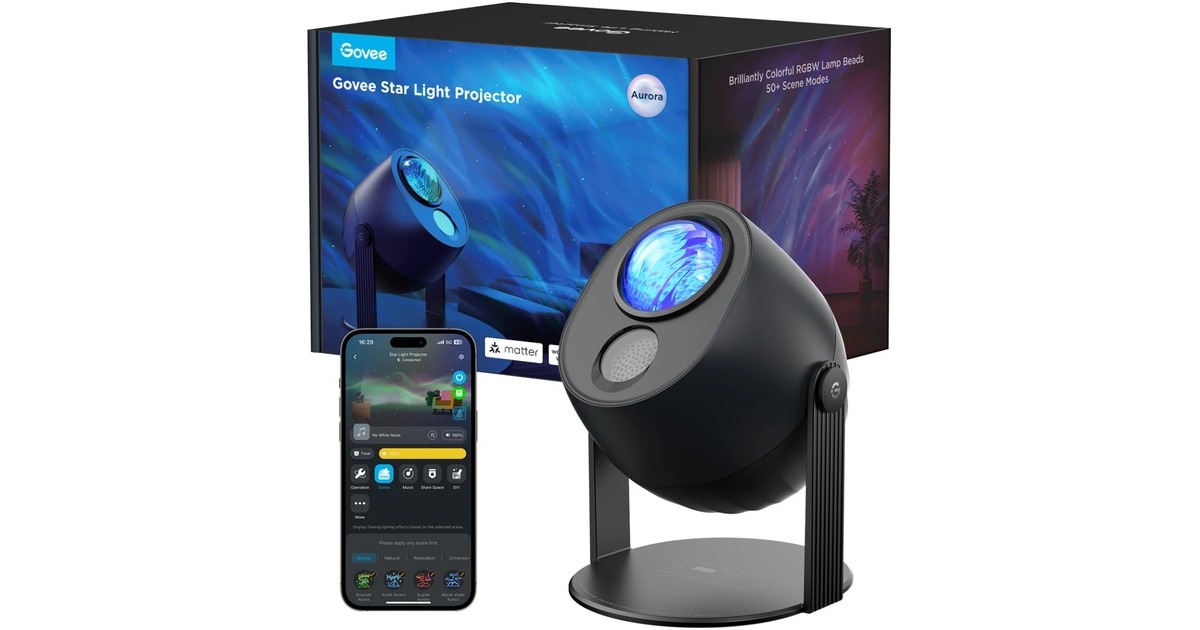 GoveeStar Light Projector sfeerverlichting  (Zwart, 2,4GHz wifi, Bluetooth)