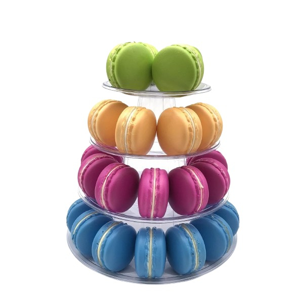 4 Etagen Macaron Etagere Dessert Ständer Geburtstags Servierständer - Transparent