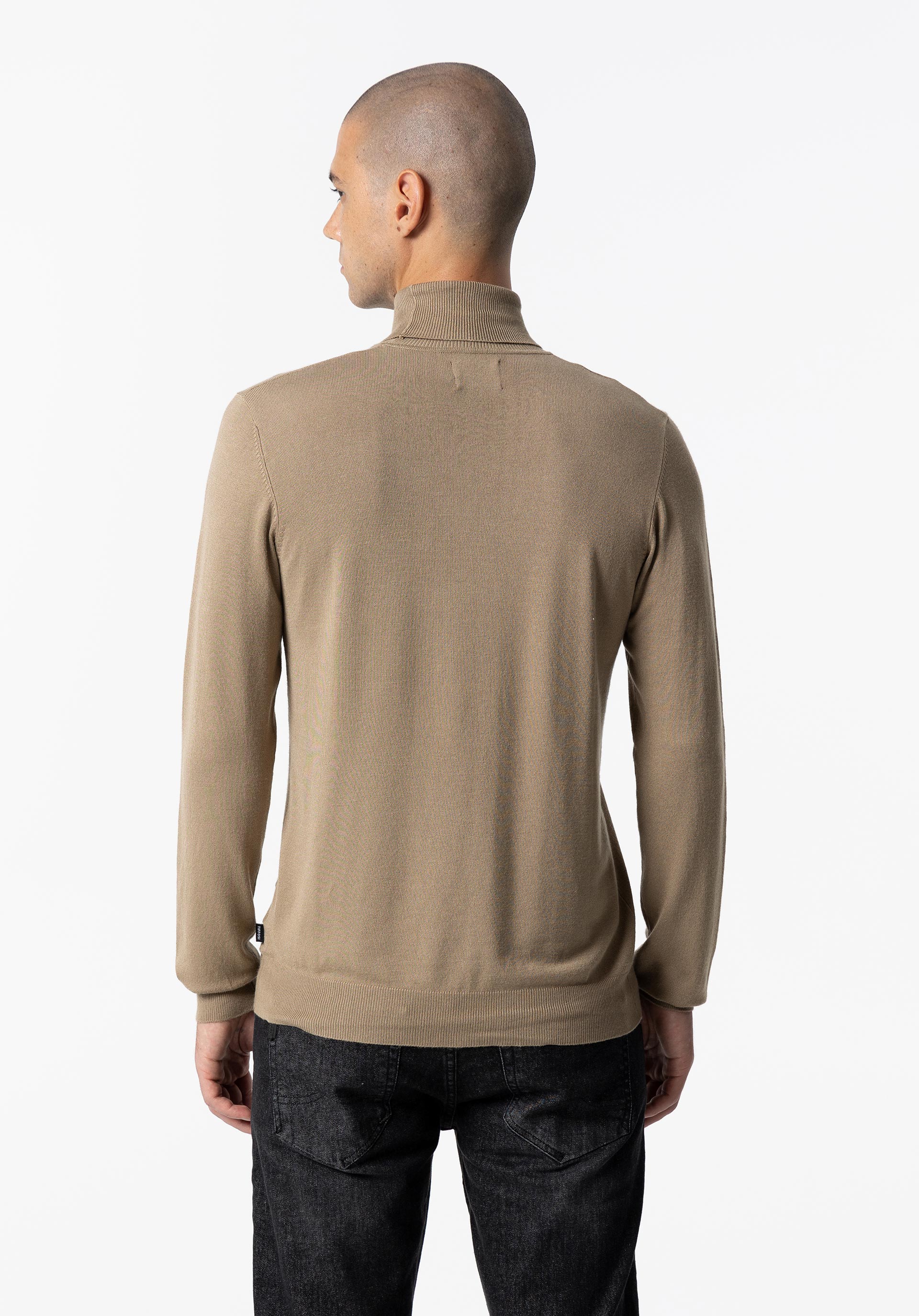 Camisola de Malha Básica de Gola Alta