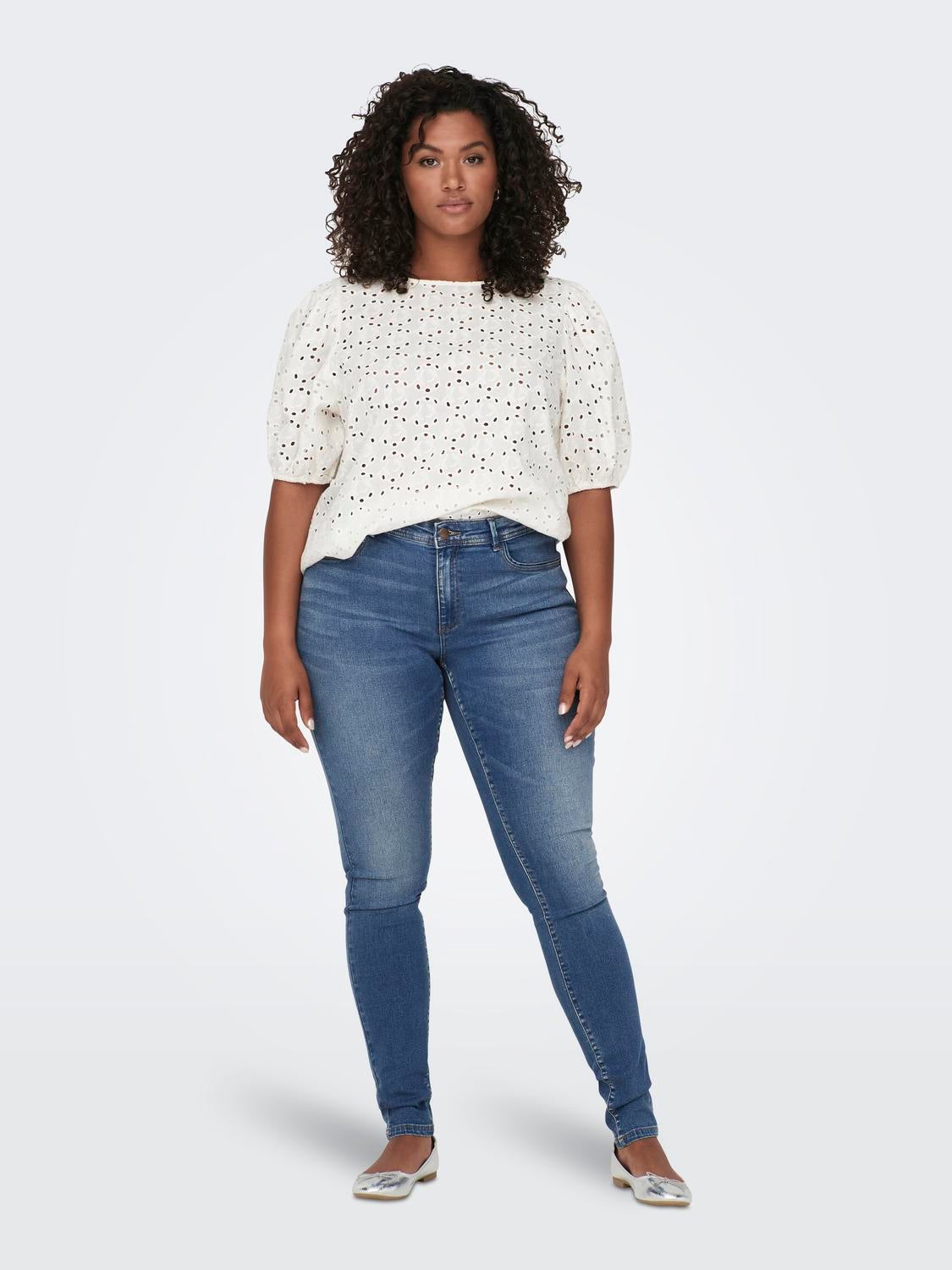 CARSALLY Mittlere Taille Skinny Fit Jeans Medium Blue Denim