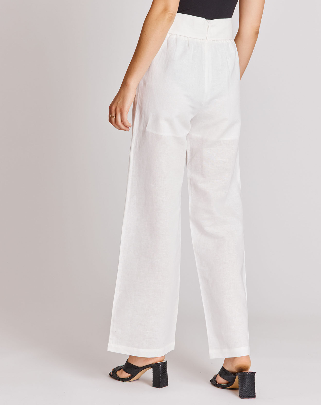 Derhy Pantalon en Coton & Lin Maite blanc