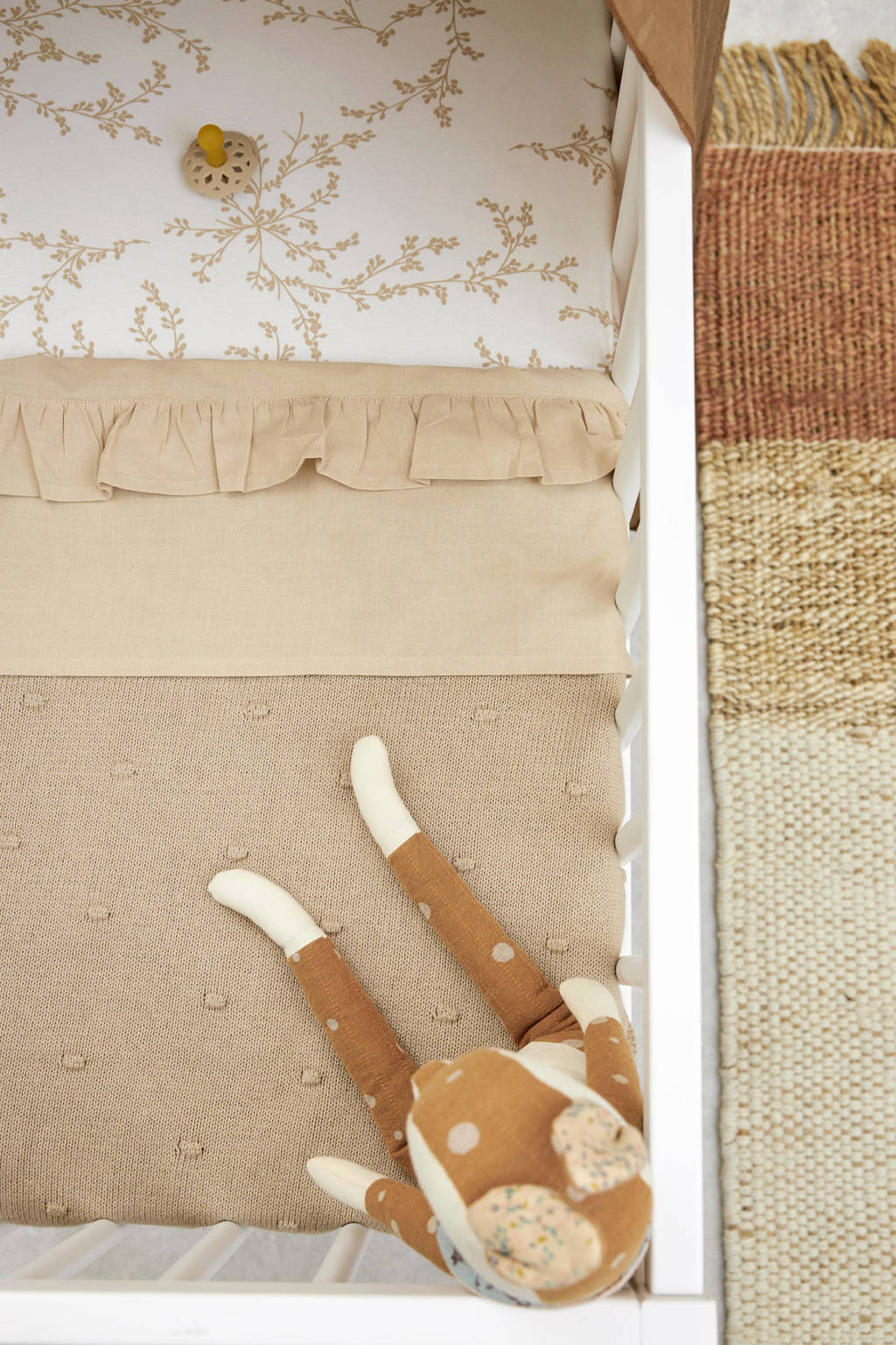 baby ledikantlaken Ruffle 100x150 Sand