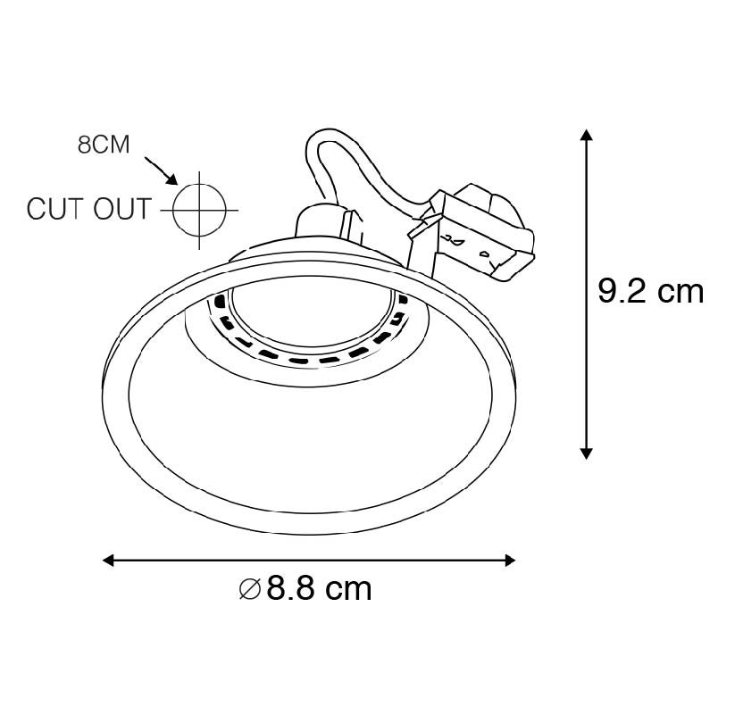 Set van 3 inbouwspots, wit, rond - Dept