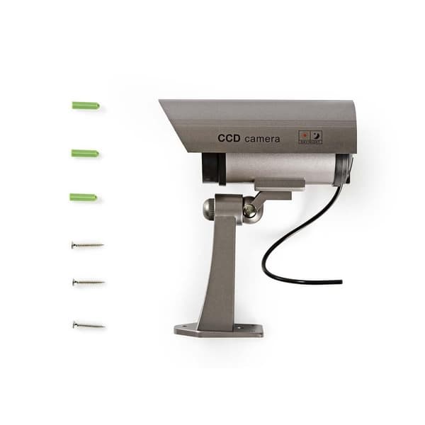 Nedis Dummy Security Camera | Kule | IP44 | Batteri drevet | Utendørs | Inkludert veggoppheng | Grå