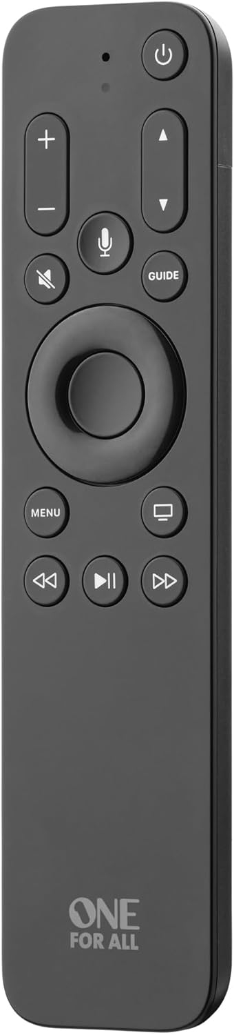 Universal Ersatz Fernbedienung für TV / Apple TV / Sound Bar URC 1110 mit Siri Sprachsteuerung (Batteriebetrieben) - Schwarz