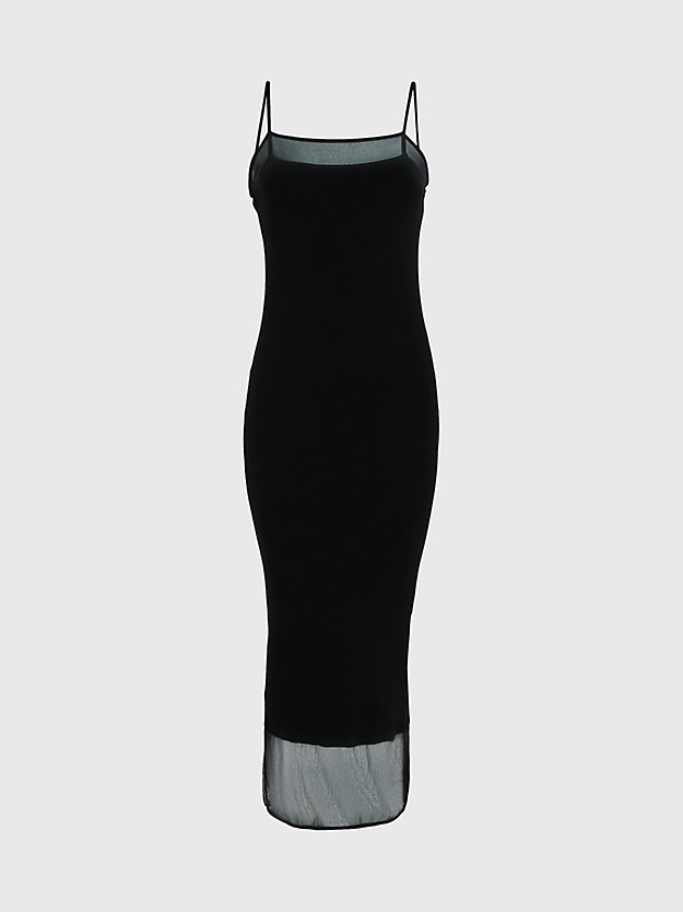 Vestido midi transparente com painéis