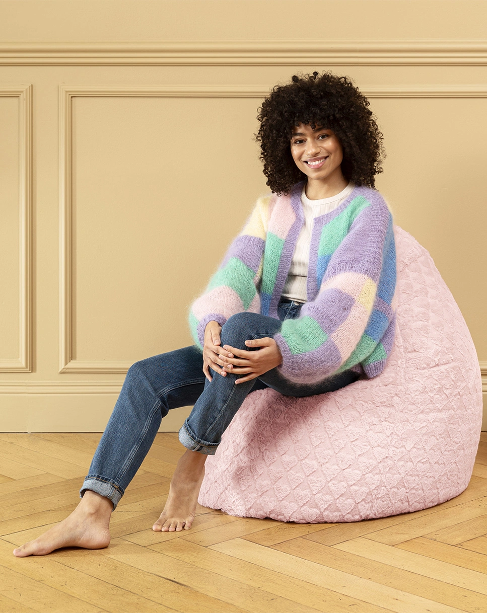BeanBag FLUFFY HEARTS XL, 70 x 110 (Farbe: weiß)
